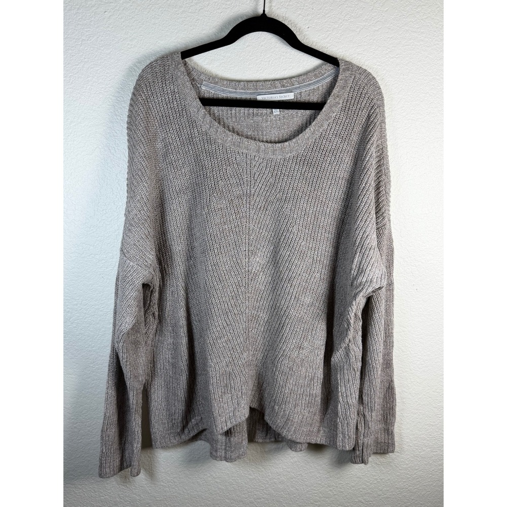 Victoria's Secret XL Oversized Dolman Knit Chunky Sweater Cotton Cozy Minimalist